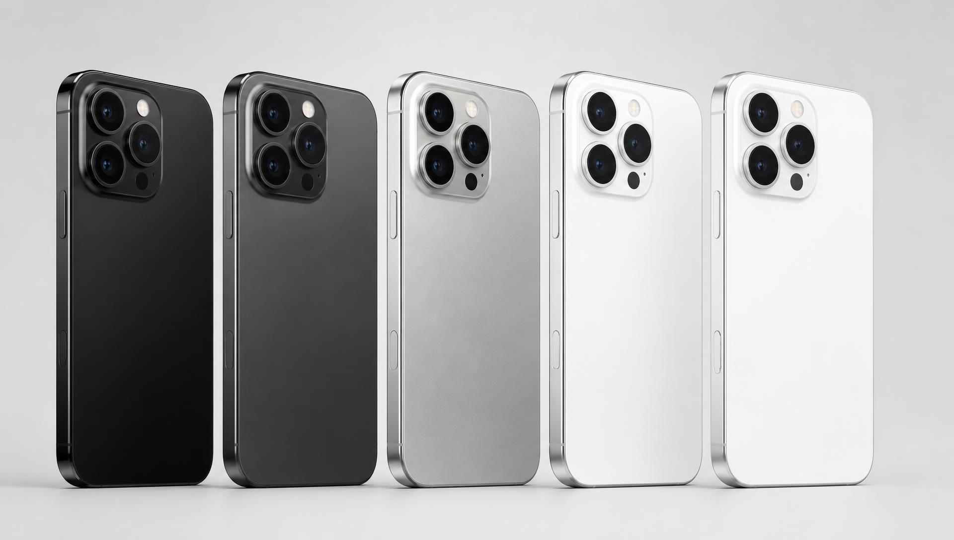 Line-up of smartphones we repair, from black to silver and white finishes